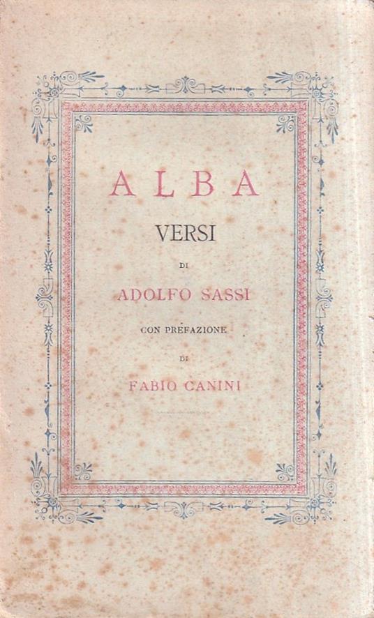Alba - Adolfo Sassi - copertina