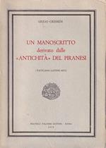 Un Manoscritto derivato dalle 
