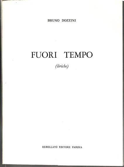 Fuori Tempo (liriche) 1959-1962 - Bruno Dozzini - copertina