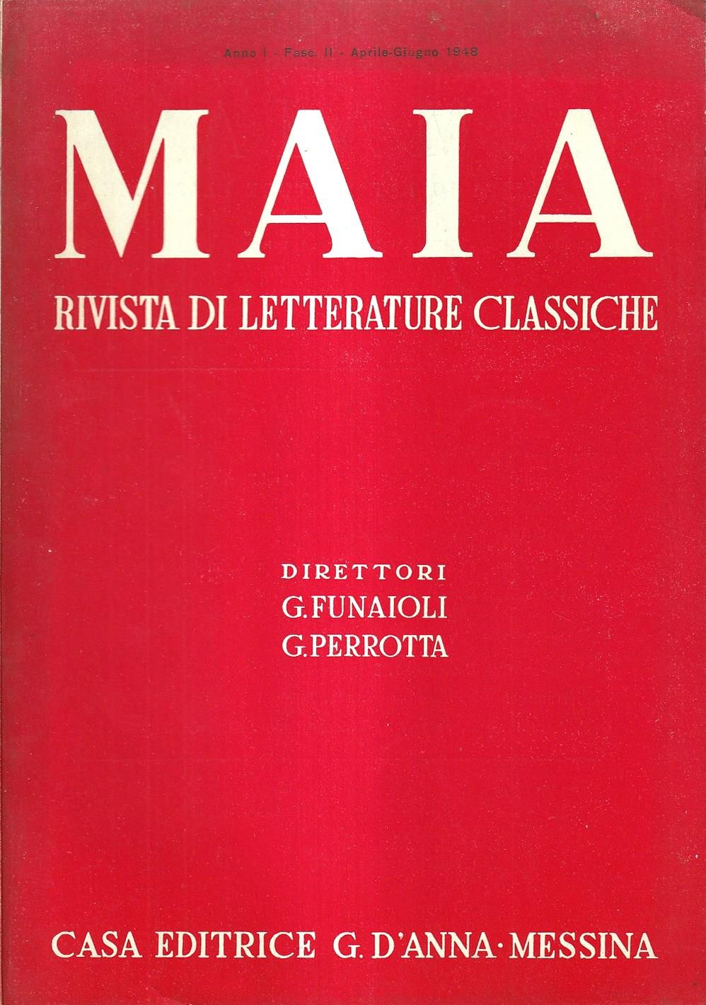 Maia Rivista Di Letterature Classiche