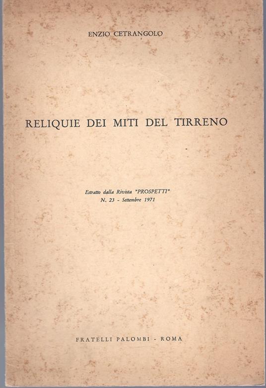 Reliquie Dei Miti Del Tirreno - copertina