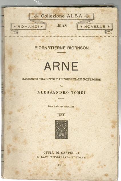 Arne - Bjørnstierne Bjørnson - copertina
