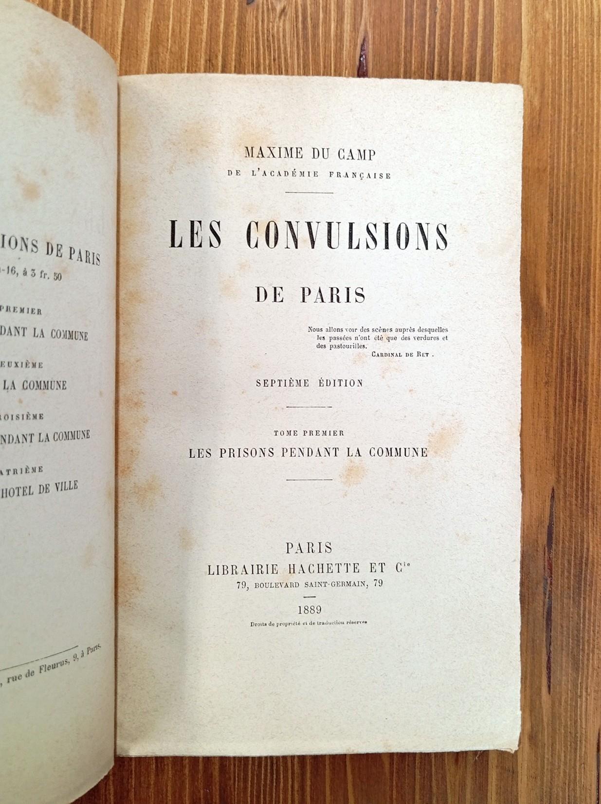 Le Convulsions De Paris 4 Vol