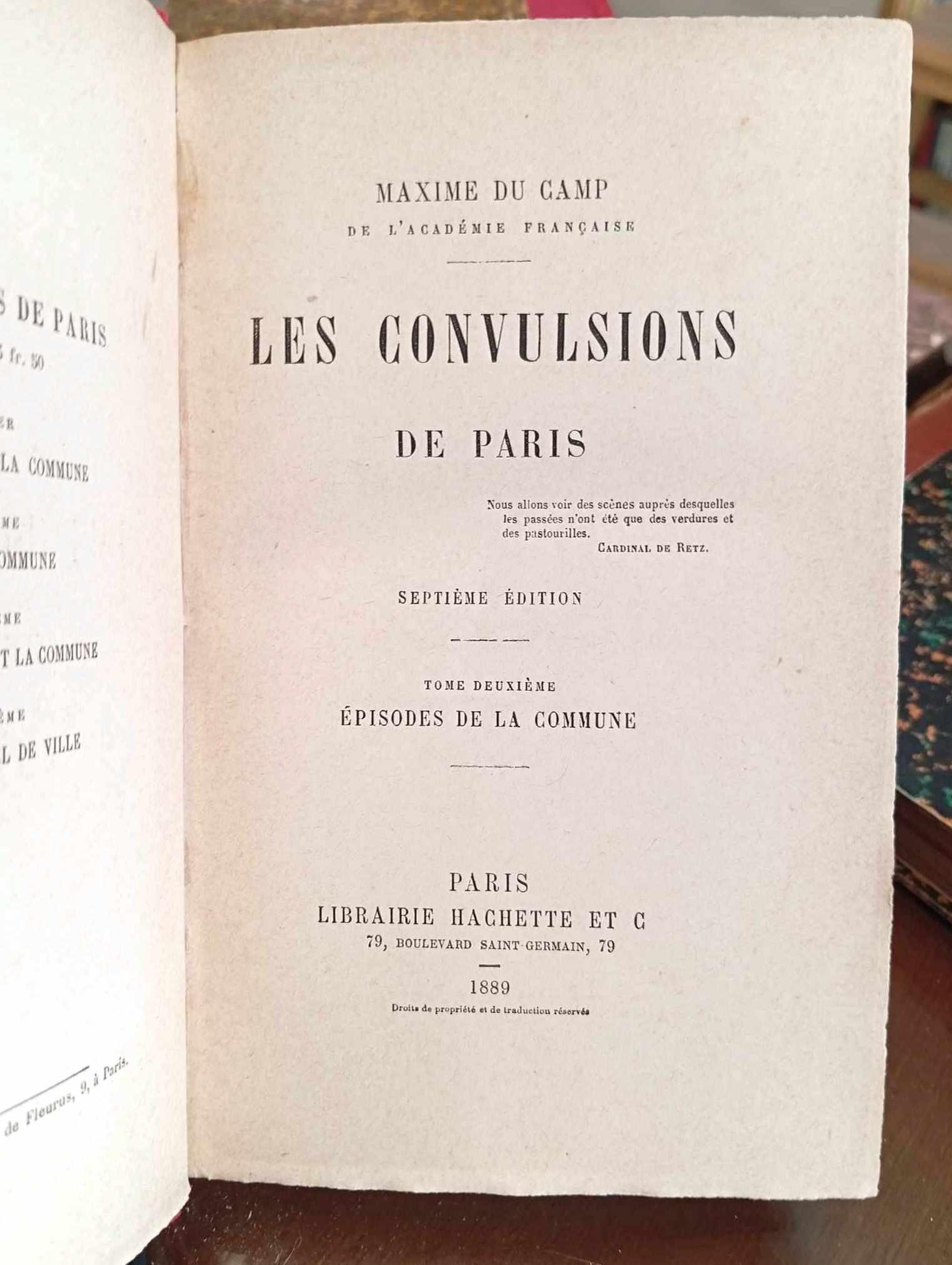 Le Convulsions De Paris 4 Vol
