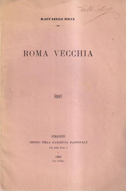Roma Vecchia - Raffaele Riccio - copertina