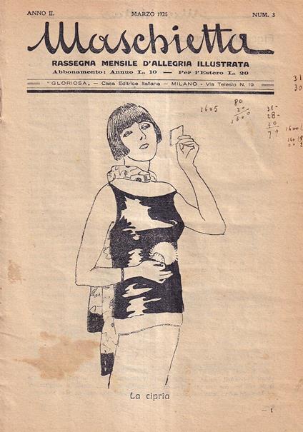 Maschietyta Rivista Mensile D'allegria Illustrata II 1925 3 - copertina