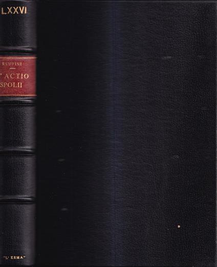 L' Actio Spolii. Studio Srorico-Giuridico - copertina