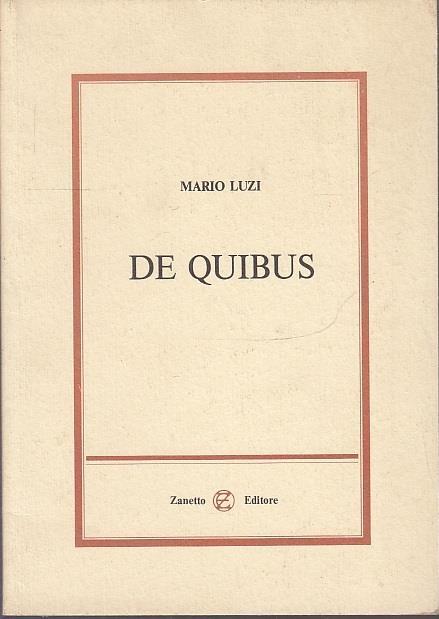 De Quibus - Mario Luzi - copertina