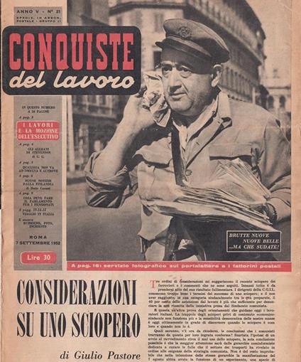 Lotto 4 Numeri Conquiste Del Lavoro Giulio Pastore 1952/1953--- - copertina