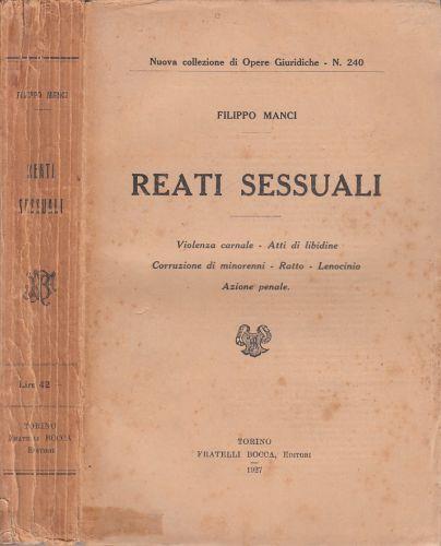 Reati Sessuali - Filippo Manci - copertina