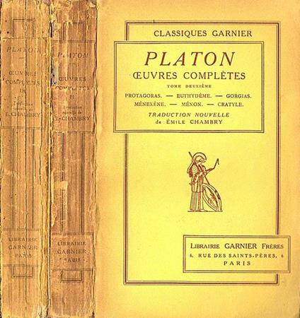 Oevres completes Vol. II - III - Platone - copertina