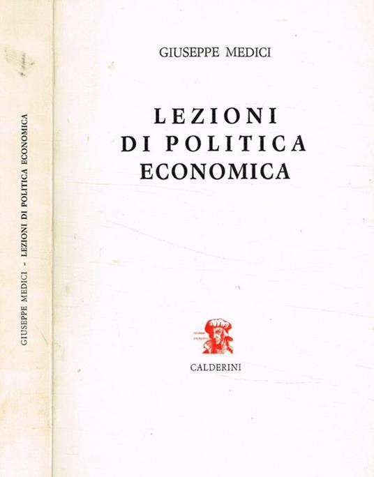 Lezioni di politica economica - Giuseppe Medici - copertina