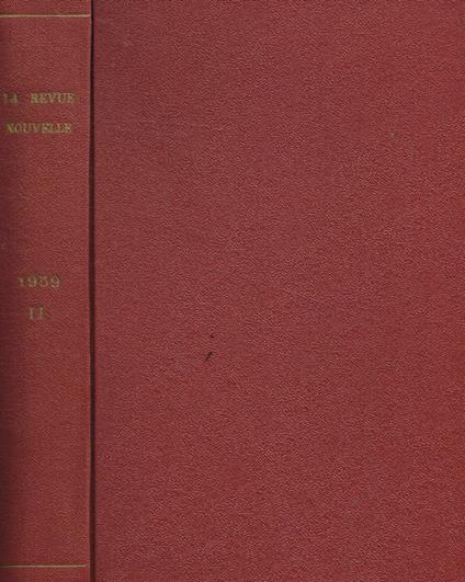 Le revue nouvelle 15 annee, tomeXXX, juillet-decembre 1959 - copertina