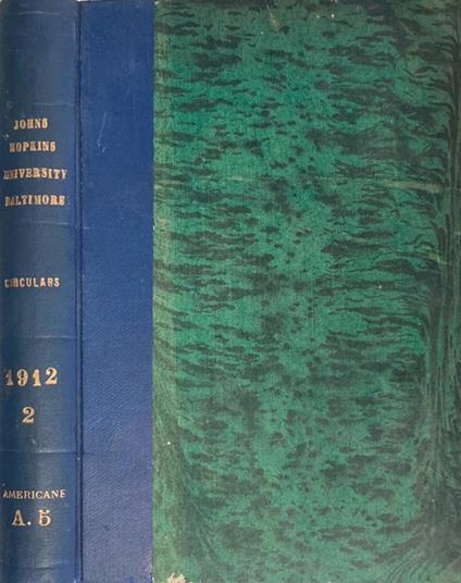 The Johns Hopkins University Circular 1912 vol. 2 - copertina