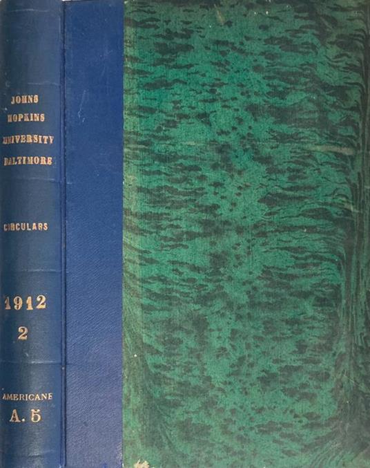 The Johns Hopkins University Circular 1912 vol. 2 - copertina