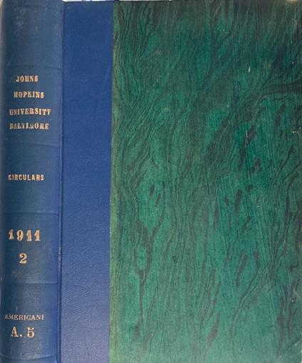 The Johns Hopkins University Circular 1911 vol. 2 - copertina