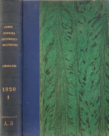 The Johns Hopkins University Circular 1920 vol. 1 - copertina