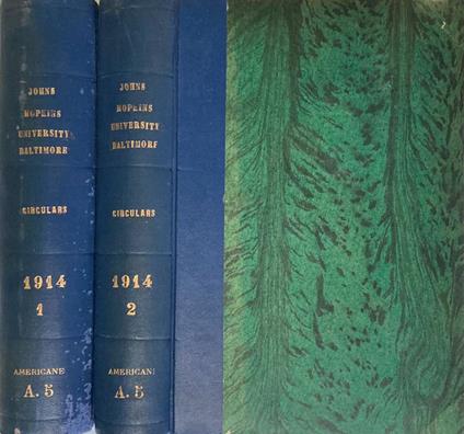 The Johns Hopkins University Circular 1914 vol. 1-2 - copertina