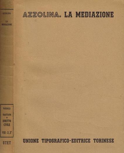 La mediazione - Umberto Azzolina - copertina