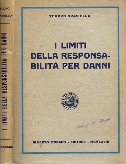 I limiti della responsabilità per danni - Teucro Brasiello - copertina