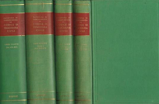 Rassegna di giurisprudenza sul codice di procedura civile vol.I/1, I/2, II/2, IV - Mario Stella Richter - copertina
