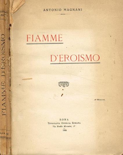 Fiamme d'eroismo - Antonio Magnani - copertina
