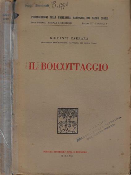 Il boicottaggio - G. B. Carrara - copertina