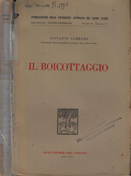 Il boicottaggio - G. B. Carrara - copertina