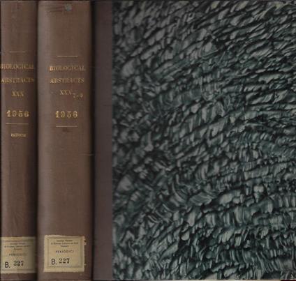 Biological Abstracts from the world's biological research literature n. 7-8-9 + Indice anno 1956 - copertina