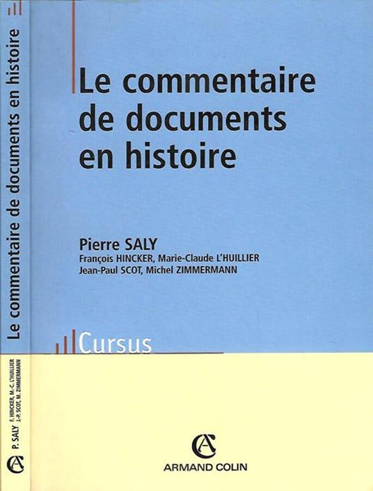 Le  commentaire de documents en histoire - Pierre Sala - copertina
