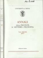 Annali della facoltà di lettere e filosofia Vol. XXVIII 2007