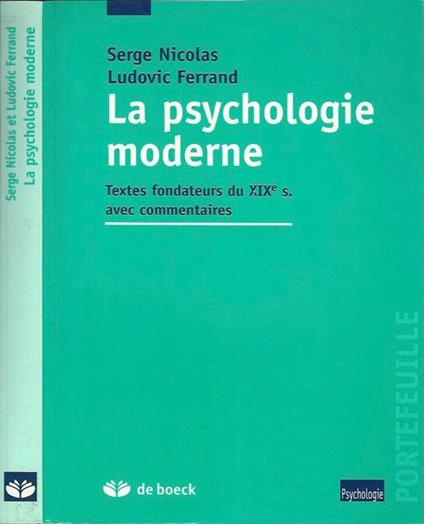 La  Psychologie moderne - copertina