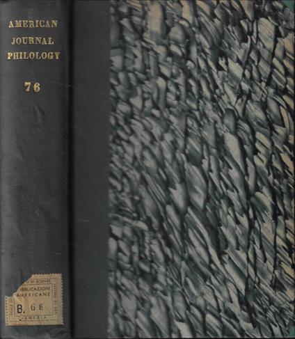 American Journal of Philology Anno 1955 - copertina