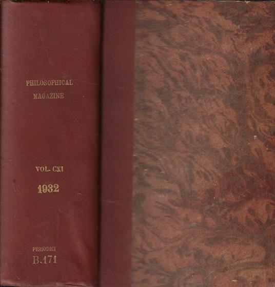 The  London, Edinburgh, and Dublin Philosophical Magazine and Journal of Science January-June 1932 - copertina