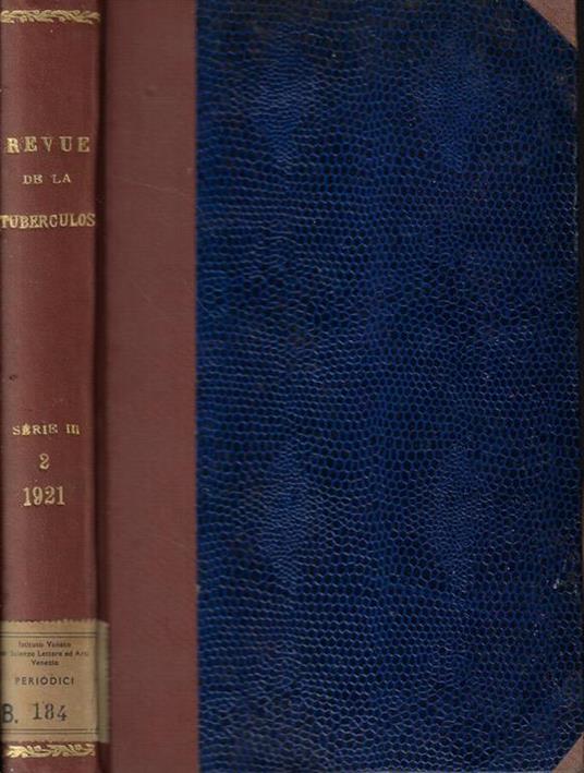 Revue de la Tuberculose 1921 - copertina