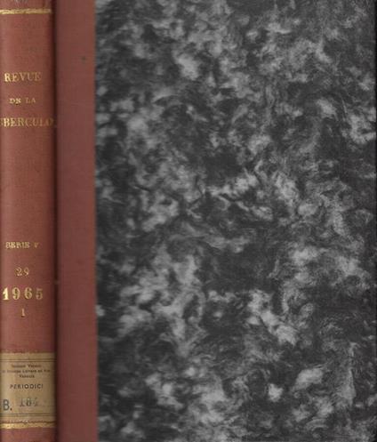 Revue de Tuberculose et de pneumologie n.1/2-3/4/5-6 Anno 1965 - copertina