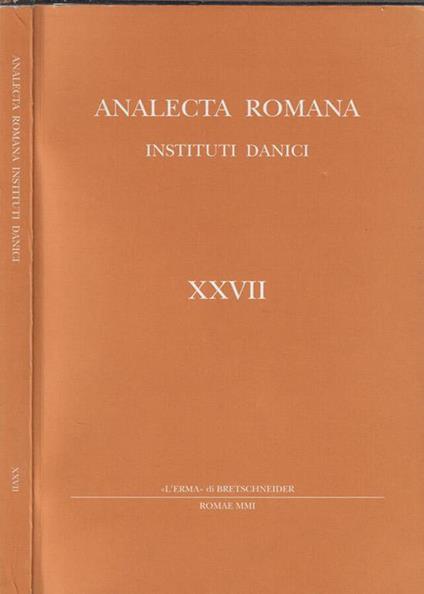 Analecta Romana XXVII - copertina