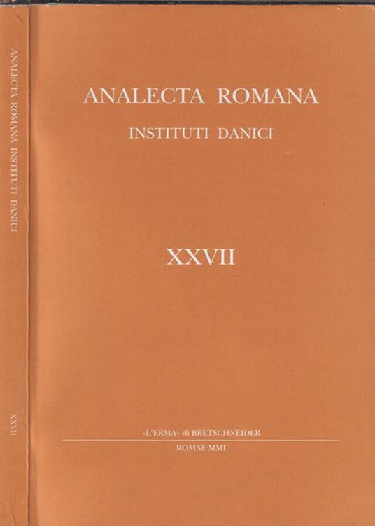 Analecta Romana XXVII - copertina