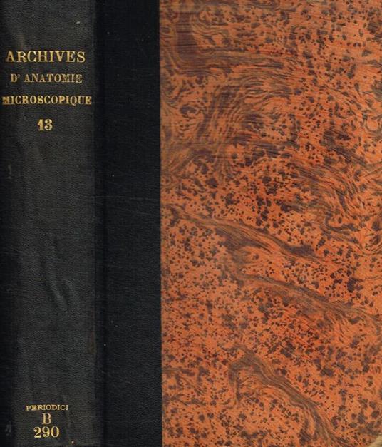 Archives d'anatomie microscopique tome XIII, 1911-1912 - copertina
