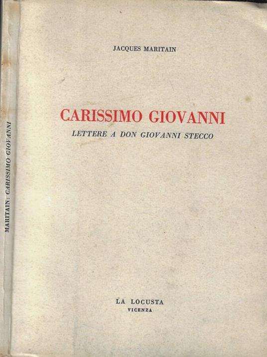 Carissimo Giovanni - Jacques Maritain - copertina