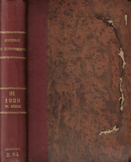 Journal des économistes Luglio-dicembre 1928 - copertina