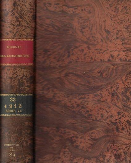 Journal des économistes Gennaio-marzo 1912 - copertina