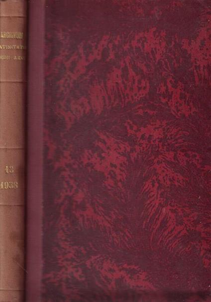 Archivum Latinitatis Medii Aevi Anno 1938 Tomo XIII - copertina