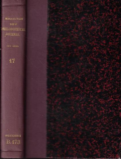 Edinburg new Philosophical Journal, exhibiting a view of the progressive discoveries and improvements in the sciences and the arts January-April 1863 - copertina