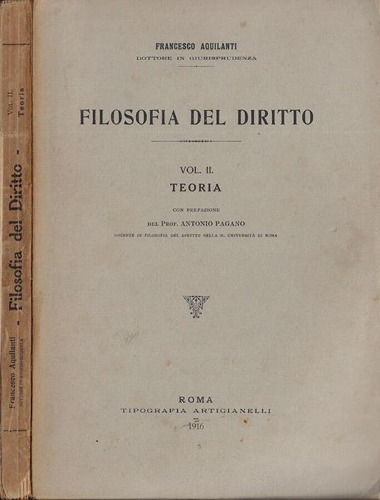 Filosofia del diritto Vol. II - Francesco Aquilanti - copertina