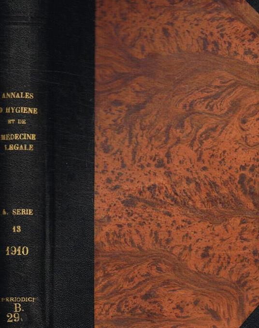 Annales d'hygiene publique et de medecine legale serie IV, tome 13, anno 1910 - copertina