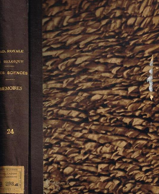 Academie royale de Belgique classe des sciences. Memoires serie II, tome XXIV - copertina