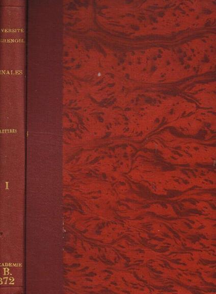 Annales de l'universite de grenoble. Nouvelle serie, tome I, section lettres-droit - copertina