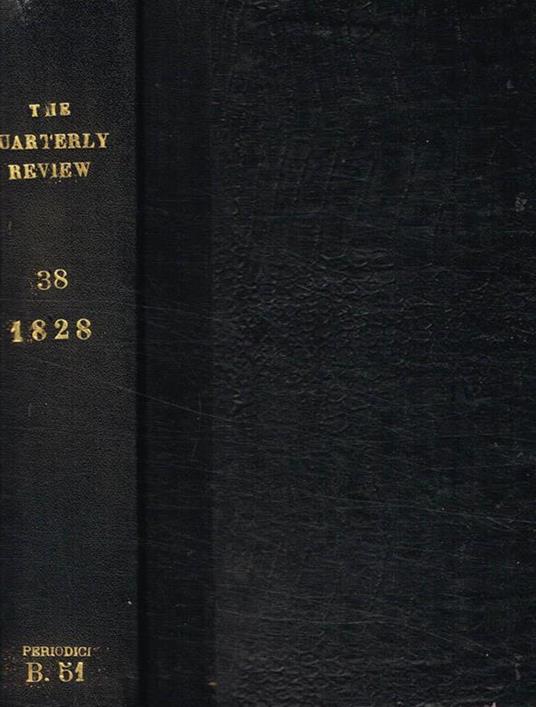 The  quarterly review. July e October 1828, vol XXXVIII - copertina