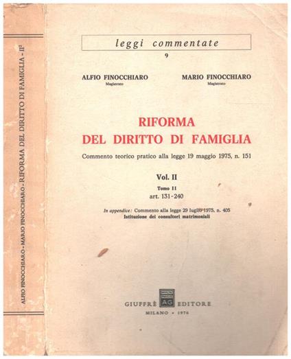 Riforma del diritto di famiglia vol II - copertina